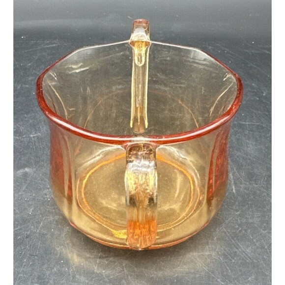 VTG Cambridge AMBER Glass Creamer & Open Sugar Set - Picture 3 of 12